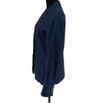 J. Crew Womens Cotton Blend Notch Lapel Long Sleeves Blazer Navy Blue Size 6 Photo 2