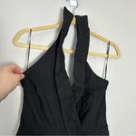 Black Halter V Neck Open Back Jumpsuit Photo 4