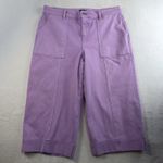 Talbots  14P 14 Petite Wide Leg Cropped Jeans Spring Lilac High Waisted HEMMED Photo 2