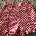 Plaid High Waisted Shorts Red Photo 0
