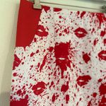 OppoSuits Scary Sherry Bold Red and White Lip Print Pencil Mini Skirt size 8 Photo 5