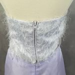 Roberta Womens Size 3/4 Formal Gown Satin Feather Halter Dress Y2K Party Glam Purple Photo 5