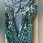 Mac Duggal NWT 6072 - Sequin Mesh Evening Dress Aqua Blue Size 2 Photo 6