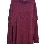 JODIFL Oxblood Ribbed Knit Pullover Size Large Oversized Burgundy Pullover Photo 0
