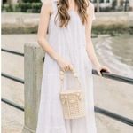 NEW Victoria Dunn King Street Tie Strap Maxi Dress in Eyelet White Size undefined Photo 1