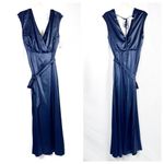 DESSY COLLECTION Cap Sleeve Blouson Faux Wrap Dress in Midnight Navy Blue 3050 4 Photo 2