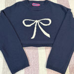 Edikted  Knit Bow Cropped Sweater Photo 0