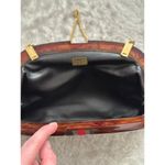 Vintage 70s Made Italy Tortoiseshell Velvet Crossbody Purse Bag Brown Designer Photo 8