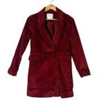 Altar'd State Corduroy Double Breasted Blazer Womens XS Red 100% Cotton Holiday Photo 1
