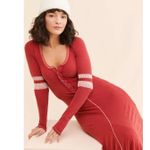 Free People Just Like Heaven Henley Maxi Dress Red Grunge 90s Fall Size Small Photo 14