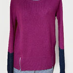 Eileen Fisher  Sweater Women’s Small Italian Yarn Colorblock burgundy Charcoal Photo 0
