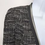 Nanette Lepore Black and White Linen Blend Wizard Tweed Jacket w/Zipper Detail-2 Photo 4