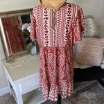 Knox Rose NWOT boho floral comfy pop over ruffle peasant cotton blend dress Lββ Photo 6