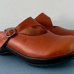Sanita Liquicell Brown Leather Buckle Strap Slip On Open Back Danish Clogs Size 6 Photo 0