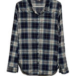 Eden & Olivia  Maturity‎ Blue White Plaid Flannel Shirt Elastic Sides Size XL Photo 0