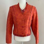 Bella Canvas Canvasbacks Orange Cropped Blazer with Tailored Fit Sz 6 Photo 0