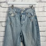 PacSun  Dad Jeans Straight Light Wash High Rise Distressed Women’s 24 Button Fly Photo 4