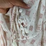 Free People  Cream & Pink Geometric Patterned‎ Chiffon Balloon Sleeves Mini Dress Photo 5