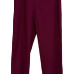 New Directions Women Burgundy Textured Pattern Straight Leg Pants Size 12 Photo 0