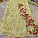 Embroidered Floral Dress with Puff Sleeves Size 12 Photo 9
