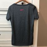 Nike  Dri-Fit Dark Gray Tee Shirt with Hot Pink. Size Small. EUC. Photo 1