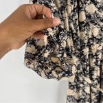 LC Lauren Conrad  Womens Size L Black‎ Floral Ruffle Chiffon Collared Shirt Dress Photo 5