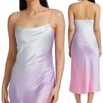 Cami NYC  Silk Beaded Chain Strap Cowlneck Shallon Slip Dress L Candy Ombre Photo 9