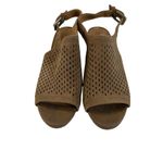 Franco Sarto  Mandi2 Suede Perforated Tan Peep Toe Heeled Slingbacks Sz 6.5 Photo 1