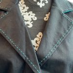 J.O.A. RIVERS Black & Aqua Blazer Jacket Size Medium Photo 3