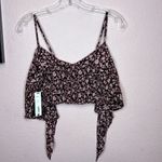 AQUA NWT  Chic Floral Print Spaghetti Strap Crop Top. Size M Photo 4
