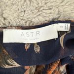 ASTR the Label Floral Blouse Tie Front Ruffle Sleeve Sheer Top Size S Boho Blue Photo 6