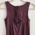 Pink republic New  Faux Suede Lace Up Back Sleeveless Mini Dress Wine Photo 11