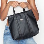 Victoria's Secret Studded Convertible Black Backpack Handbag Purse Tote Travel Photo 5