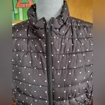 Colebrook Essentials Vest Puffer Vest Quilted Black&White Polka Dot Womens L Black Size L Photo 2