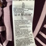 Old Navy  Shirt Women’s Sz XL Purple Striped Ribbed Mock Neck Long Sleeve Stretch Photo 6