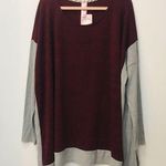 Pink Coconut NWT  Boutique Gray burgundy sweater tunic sz Med Photo 0