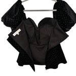BORGO DE NOR ALMA VELVET TOP OFF SHOULDER PEPLUM CRYSTAL BLACK SIZE 8 Photo 5