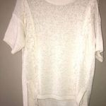 Michael Kors White Fringe Short Sleeve Sweater Photo 0