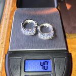 Natural Tanzanite Sterling Silver Hoop Earrings Photo 5