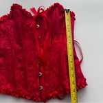 Lace up Hook and eye Red corset ruffle trim Medium Photo 5