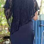 Sexy Mini Poncho Stretchy Blue Dress Photo 2