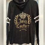 Juicy Couture Vintage Y2K Queen's Crown Lightweight Hoodie Black Size Medium M Photo 3