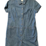 Faded Glory Vintage  Women's 8 Button Down Denim Dress Knee Length Casual Cotton‎ Photo 0