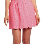 Lilly Pulitzer NWT  Mimosa Pink Gingham Scallop Hem Mini Skirt size large Photo 0