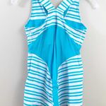 Lululemon  Aqua/White Striped Workout Tank Photo 4