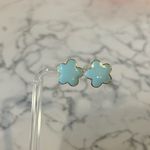 Kep Designs Light Blue & Gold Tone Flower Floral Earrings Photo 0