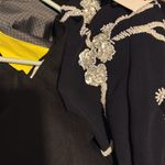 NWT Theia Black‎ Cap Sleeve Maxi Beaded Evening Dress Sz 10 Black Photo 11