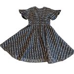 Jill Stuart Jill  Printed Ruffled-Sleeve Dress Black Pink Size 8 Women's NWOT Photo 7