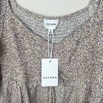 Heyson New Tags Smocked Boho Babydoll‎ Long Sleeve Top Floral Blouse Size Medium Pink Photo 3