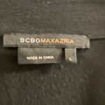 BCBGMAXAZRIA  Black Long Sleeve V Neck Twist Front Midi Dress Women's Size L Photo 3